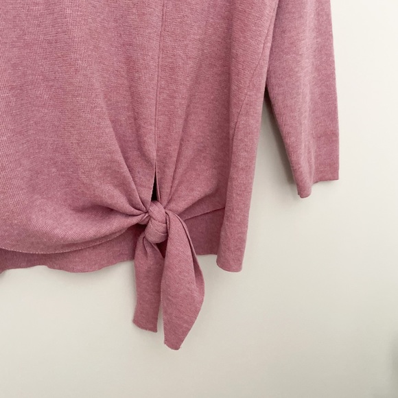 89th + Madison Mauve Heathered Sweater with Tie Front - Picture 4 of 9
